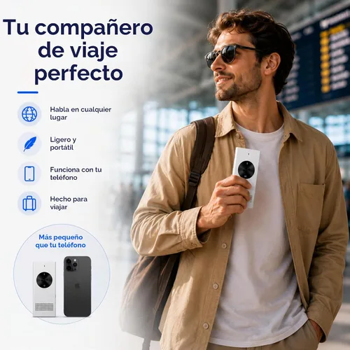 Vista 4 de Enence Dispositivo traductor de idiomas PRO, traducción de voz en tiempo