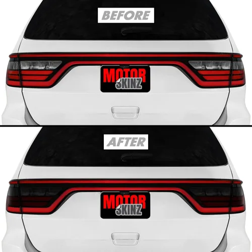 Vista 17 de SlickMod Tinte de humo de vinilo precortado para luz trasera Dodge Durango 2014-2023 (20% humo oscuro, 1. luz trasera)