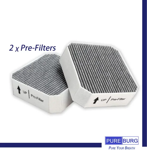 Vista 3 de PUREBURG Juego de filtros de repuesto compatibles con purificador de aire Molekule, carbón activado HEPA 2 en 1, centro y 2 prefiltros, paquete de 3