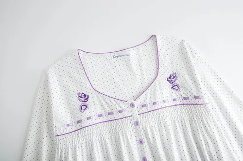 Vista 7 de Keyocean - Camisón para mujer, 100% algodón, suave, cálido, cómodo, ropa de dormir y descanso para otoño e invierno