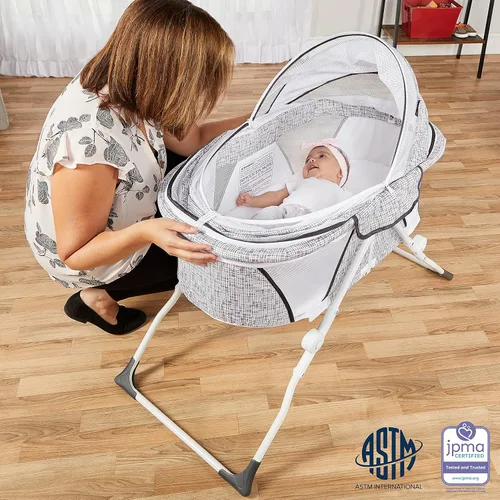 Vista 3 de Dream On Me Karley Plus- Moisés portátil para bebé en gris pálido