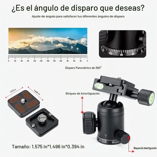 Vista 5 de Koolehaoda Mini trípode de sobremesa con cabeza de bola de 360°, portátil Negro