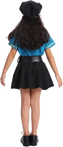 Vista 4 de Dsplay Disfraces de policía para niñas disfraz de policía para Halloween