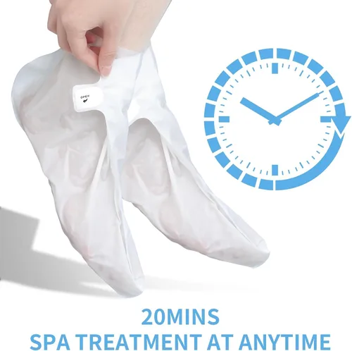 Vista 4 de ROUSE Mascarilla hidratante para pies, paquete de 5 calcetines hidratantes para spa, cuidado de pies agrietados y secos suaves - nicotinamida +