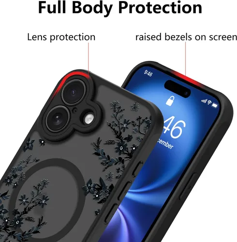 Vista 162 de KANGHAR - Funda compatible con iPhone 11, diseño de leopardo negro, textura de neumático antideslizante, a prueba de golpes, funda protectora