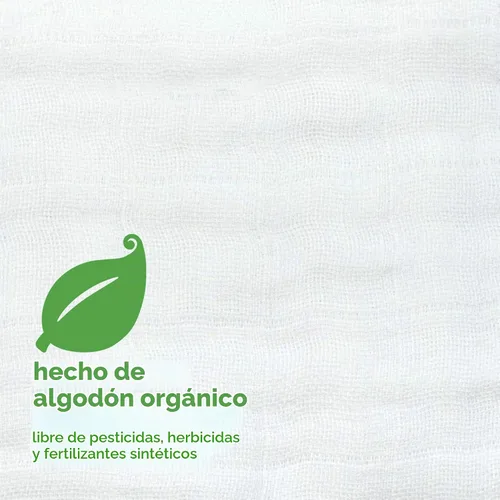 Vista 5 de green sprouts Baberos de muselina hechos de algodón orgánico (5 unidades) 4 capas absorbentes que protegen de resfriados, goteos y babas 100%