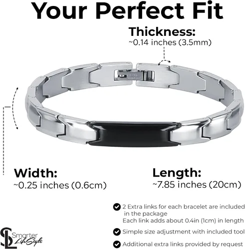 Vista 2 de Brazaletes Smarter LifeStyle elegantes, acero de grado quirúrgico, para pareja