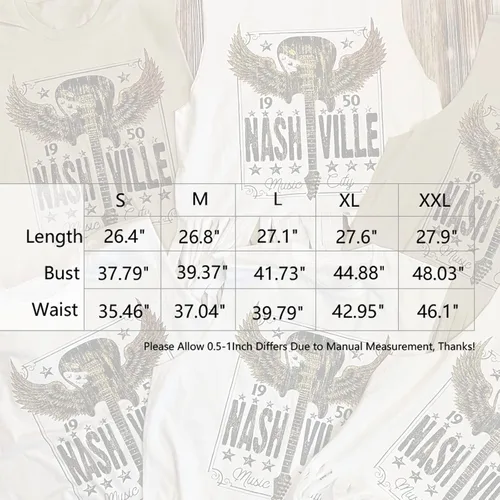 Vista 2 de Nashville - Camiseta sin mangas para mujer, diseño de festival de música country, estampado gráfico, sin mangas, Nash Music