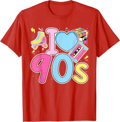 Vista 91 de I Love 90's Retro Style Nostalgia Vibe Funny 1990's Party T-Shirt Negro