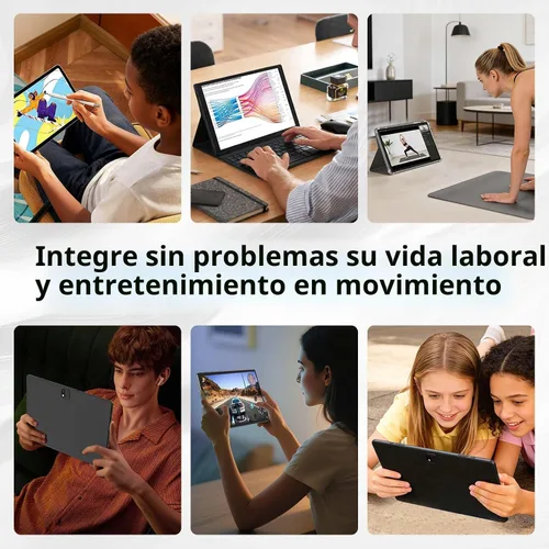 Vista 9 de [Usado] Tablet Android 15 con teclado, tableta de 10 pulgadas con 26GB+256GB+2TB Ampliar 2-in-1 Tablets with 8-Core, 5G WiFi, 8000mAh, BT5.0, GMS
