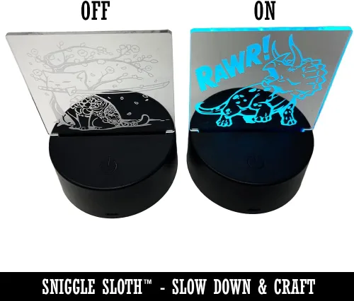 Vista 5 de Sniggle Sloth Lámpara de escritorio amistosa de la ilusión 3D del hurón LED de la luz de la noche de la señal