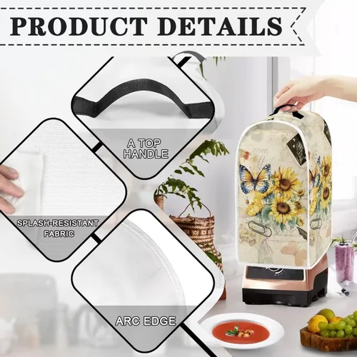 Vista 4 de Funda para batidora, cubierta para electrodomésticos de cocina, protección contra el polvo, lavable, para máquina de café, procesador de alimentos