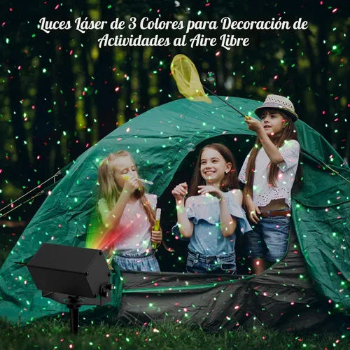 Vista 3 de Proyector de luz láser de estrellas al aire libre, AIRIVO RGB 3 colores 11 efectos de iluminación luces de luciérnaga proyección de luz, luces láser
