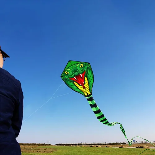 Vista 6 de HENGDA KITE Cometas de serpiente de gran potencia con línea voladora Cometa deportiva divertida al aire libre