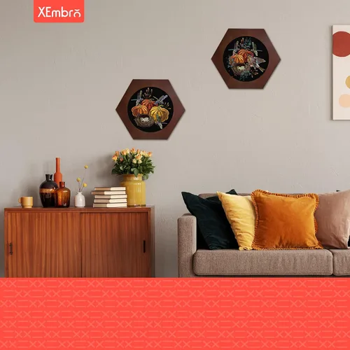 Vista 6 de XEmbro Marco de aro de bordado de madera de 8 pulgadas, marco de exhibición de bordado de madera hexagonal con aro de bordado de 8 pulgadas