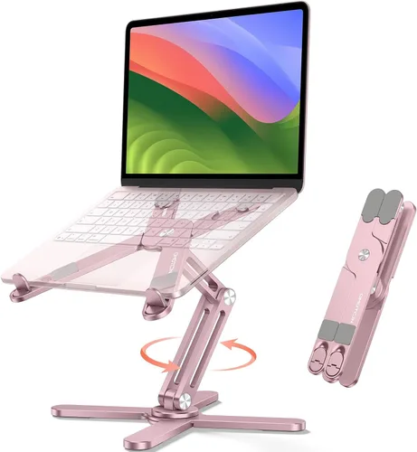 Vista 13 de OMOTON LA10 - Soporte giratorio para portátil de 360°, plegable para Negro
