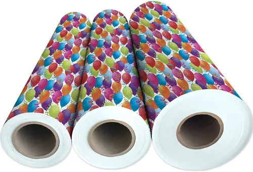 Vista 5 de Jillson Roberts Papel de regalo a granel, globo blanco, 1/4 resma 208' x 30