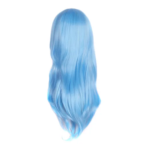 Vista 2 de MapofBeauty - Peluca larga de extremos rizados para cosplay, de 28 pulgadas, para mujer, color Azure