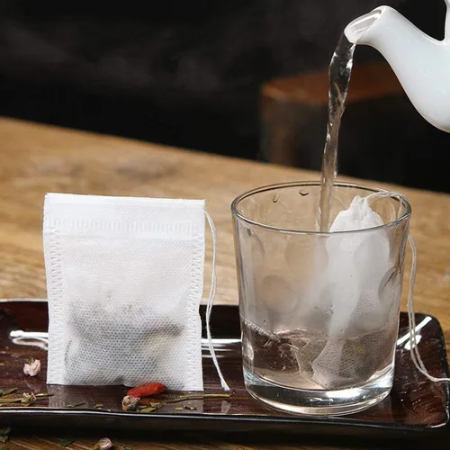 Vista 6 de 400 bolsas de filtro de té desechables para té suelto, material de pulpa de madera, biodegradables y compostables, bolsitas infusoras de té vacías