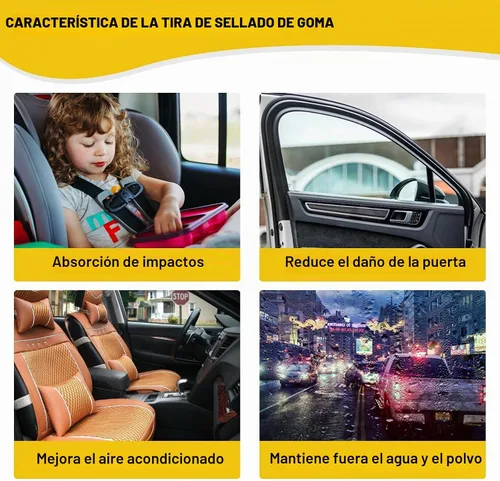 Vista 3 de Tira de sellado de puerta de automóvil de 32.8 pies, burlete meteorológico de automóvil de doble capa con forma, goma autoadhesiva
