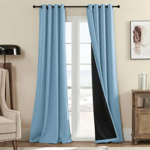 Vista 69 de Rutterllow - Cortinas 100% opacas, paneles de cortina con ojales, aislamiento térmico y bloqueo de luz para habitación y sala de estar