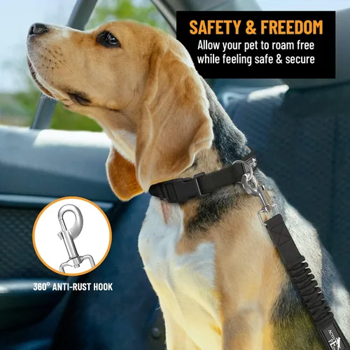 Vista 2 de Active Pets Cinturón de seguridad para perro, arnés de seguridad ajustable para coche, cinturón de seguridad para perros - Cinturones de seguridad