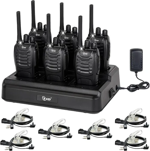 Vista 10 de TIDRADIO 5.5 Mile Walkie Talkies with 6-Way Charger +Wireless Programmer