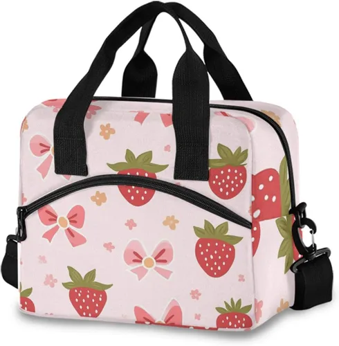 Vista 14 de Bolsas de almuerzo de alpaca con llama para mujer, con plantas tropicales, cactus, bolsa de almuerzo, resistente al agua, térmica, hielera