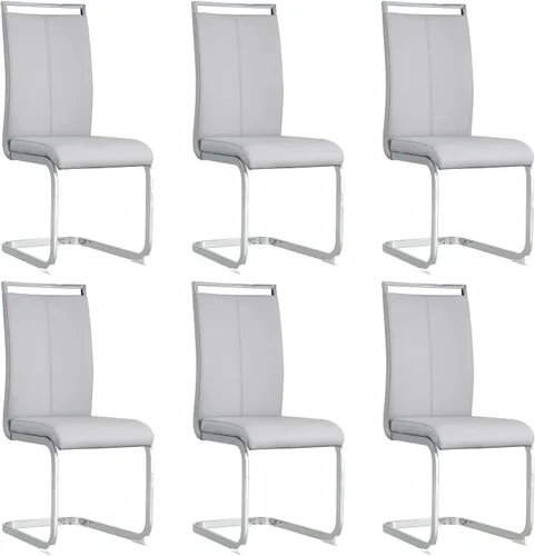 Vista 22 de gopop Juego de sillas de comedor, sillas modernas de metal con asiento acolchado de piel sintética, respaldo alto y patas cromadas resistentes, Negro