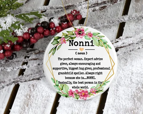 Vista 2 de Nonni - Adorno de Navidad, regalo del día de la madre, recuerdo de definición, impreso en un lado