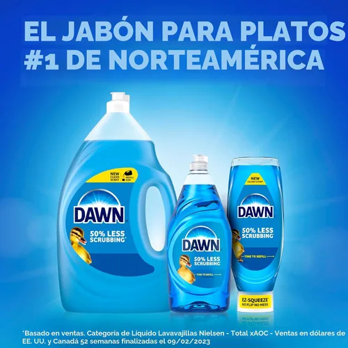 Vista 9 de Dawn Free&Clear EZ-Squeeze - Jabón líquido para lavar platos, limón, 3 x 24.3 onzas líquidas