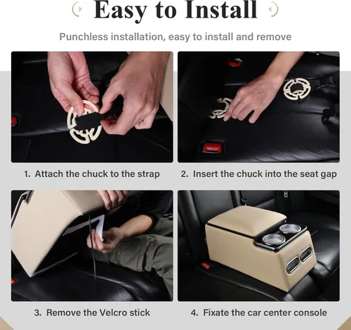 Vista 6 de Coverado - Organizador de consola central para auto, consolas universales para asiento trasero, organizador y almacenamiento para asiento