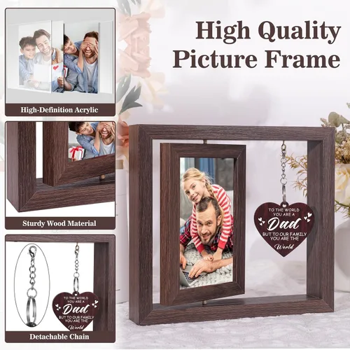 Vista 8 de Regalos de Navidad para Papá de Hija e Hijo, Marcos de Fotos del Primer Día del Padre para Papá Nuevo y Papá por Primera Vez, Regalos de Navidad