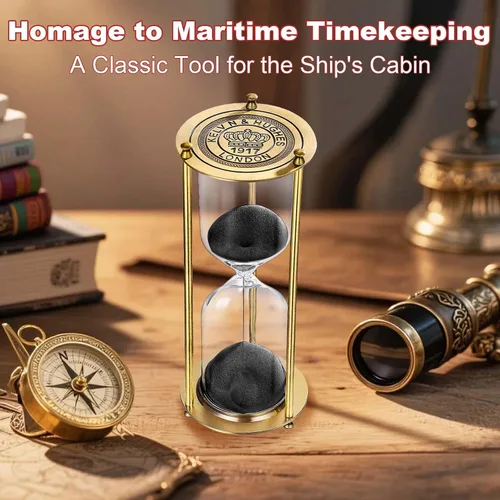 Vista 3 de Reloj de arena con temporizador de arena de 15 minutos, reloj de arena negra de latón vintage, reloj de arena pequeño de metal de 15 minutos, reloj