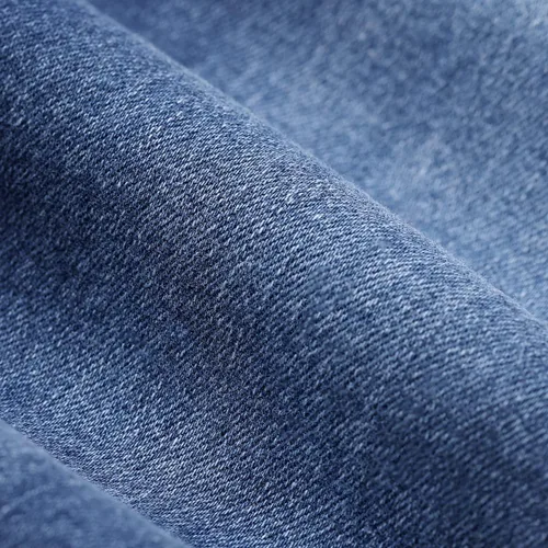 Vista 7 de vanberfia - Pantalones elásticos de cintura media para mujer, diseño retazos de mezclilla