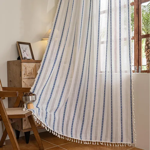 Vista 15 de Sutuo Home - Cortinas bohemias negras de 84 pulgadas de largo para dormitorio y guardería, cortinas de estilo rústico con dobladillo para barra