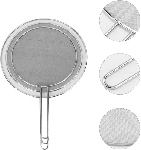Vista 6 de Splatter Screen Guards Flat Mesh 3pcs Stainless Steel for Frying Pans