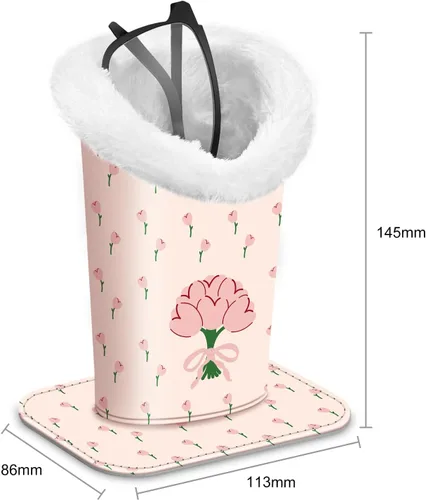 Vista 156 de Fintie Soporte para anteojos forrado de felpa con base magnética, estuche de cuero vegano prémium para lentes