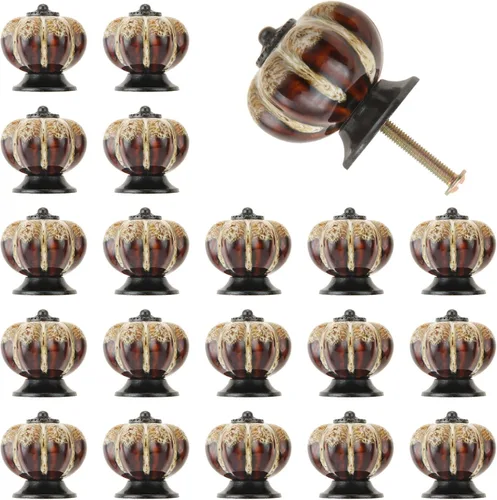 Vista 11 de Pomos de calabaza de 1.57 pulgadas, pomos de cerámica para armario, cajón, tiradores de cajones antiguos, pomos decorativos para armario, puerta