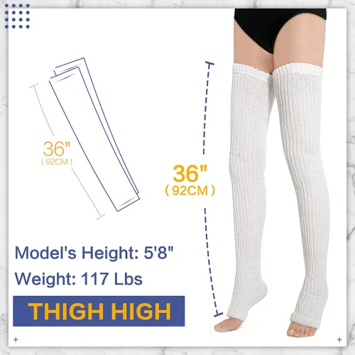 Vista 2 de Kayhoma Calentador extra suave sobre la rodilla para piernas altas