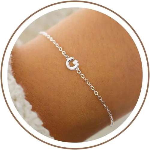 Vista 14 de Turandoss - Pulseras de oro con iniciales para mujeres y niñas - Joyería ideal para regalo - Pulsera chapada en plata u oro de 18 k con letras