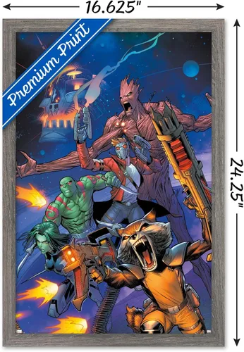 Vista 3 de Trends International Marvel Comics Guardianes de la Galaxia - Póster de pared con gritos grupales, 22.4 pulgadas de largo x 14.7 pulgadas, versión
