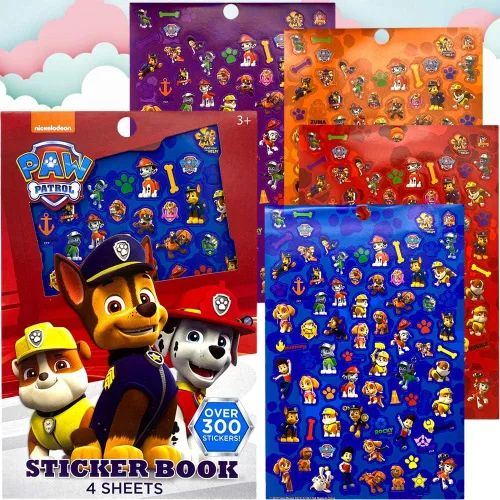 Vista 3 de Libro de calcomanías de Paw Patrol para más de 300 años, perfecto para regalos, recuerdos de fiesta, golosinas, recompensas, álbumes de recortes