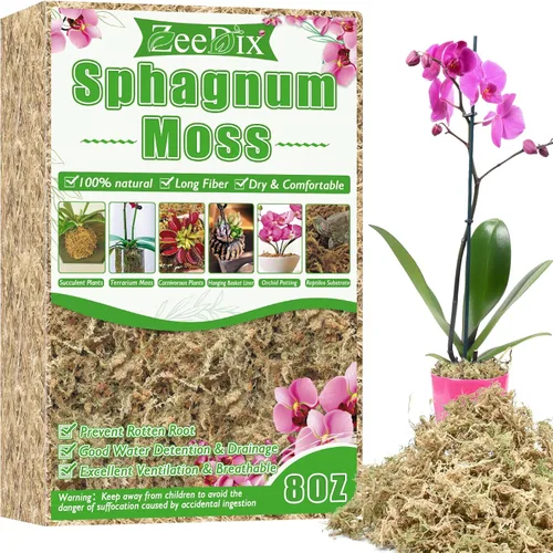 Vista 10 de ZeeDix 1.5 kg de musgo premium de turba sphagnum a granel, fibra larga seca para orquídeas, musgo de turba sphagnum para plantas