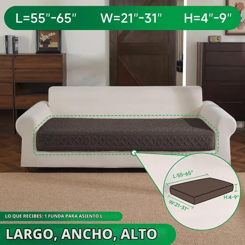 Vista 2 de OHSIO Fundas para cojines de sofá, funda de sofá de felpa súper suave y más gruesa, funda elástica para sofá seccional, funda de sofá para mascotas