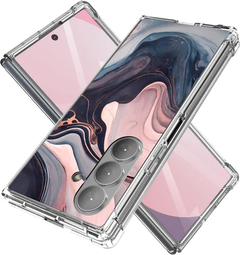Vista 3 de Funda para Samsung Galaxy Z Fold 7 5G, diseño de mármol, delgada, anticaídas, a prueba de golpes, suave, a prueba de golpes, transparente, fundas