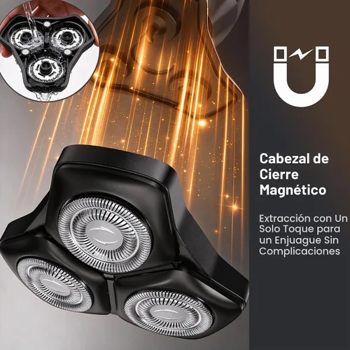 Vista 13 de Maquinilla de afeitar eléctrica para hombres: afeitadoras eléctricas 3 en 1 Titanium black