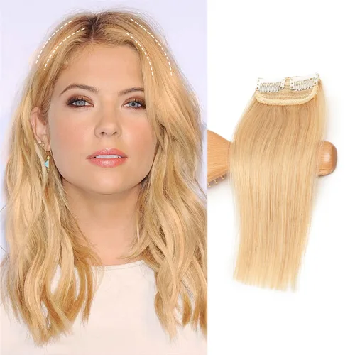 Vista 10 de Extensiones de cabello con clip de volumen real de cabello humano liso y sedoso, extensiones de cabello cortas y naturales invisibles para mujer