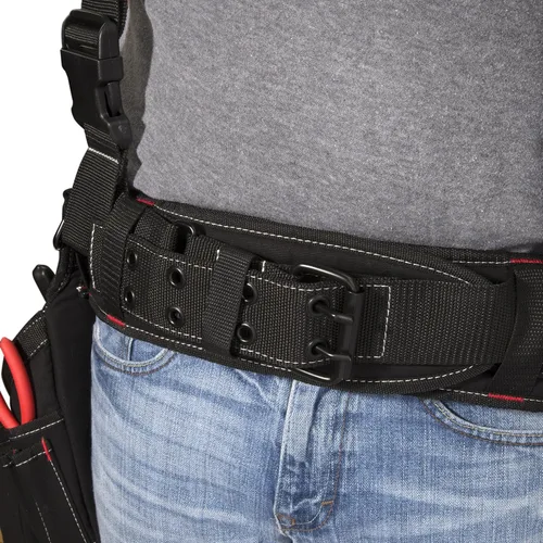 Vista 3 de Dickies Plataforma de trabajo de carpintero de 4 piezas, tirantes acolchados para cinturón de herramientas, malla de enfriamiento, cinturón de Negro