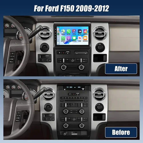 Vista 2 de [Android 15 4+128G] Estéreo de coche para Ford F150 2009 2010 2011 2012 con Carplay inalámbrico Android Auto, 9 pulgadas Incell pantalla táctil